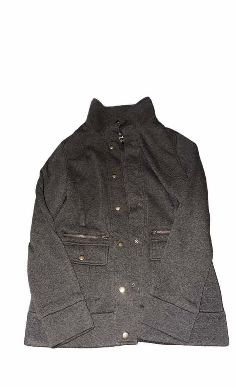 Ambiance Women's Gray Button-Up Jacket